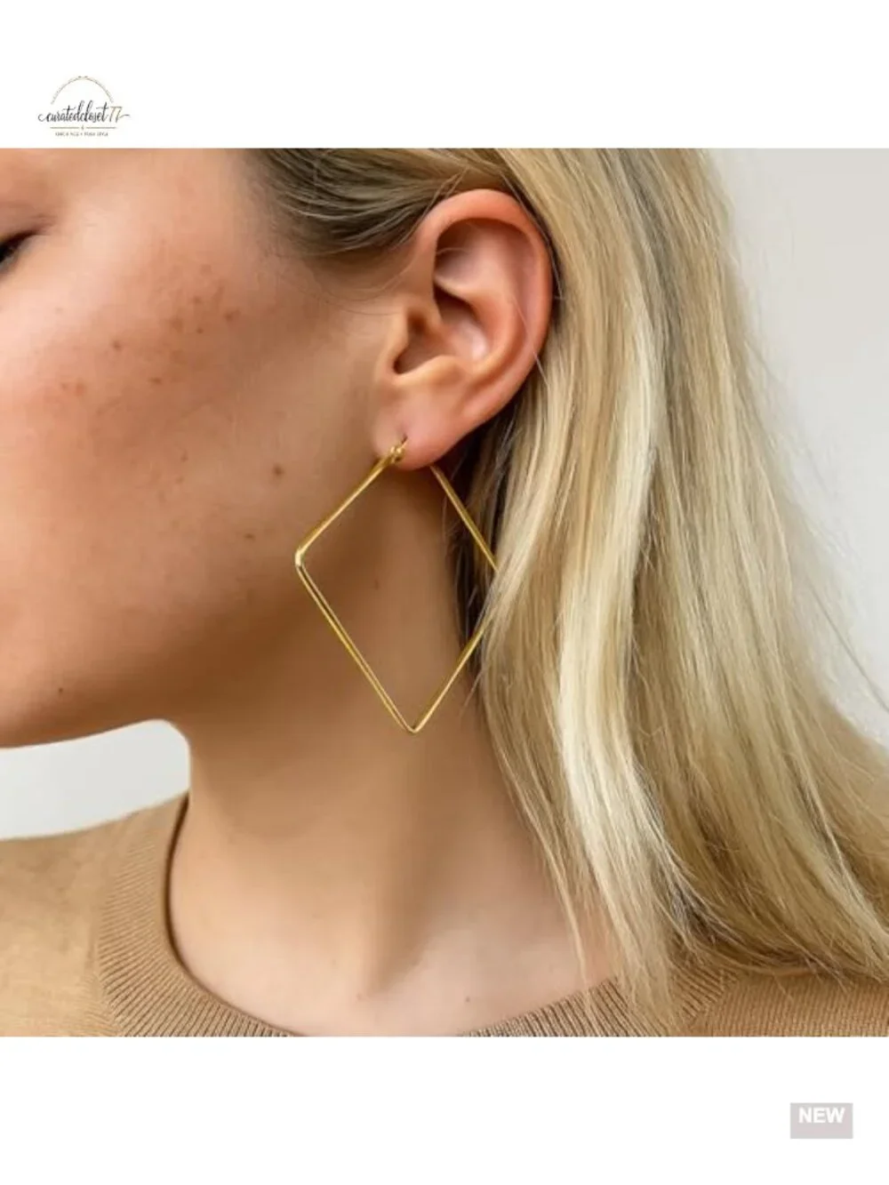18K Gold Plated Copper Hoop Earrings - Hypoallergenic Lightweight Fashion
